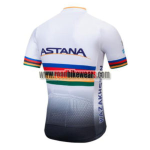 2018 Team ASTANA Riding Jersey Maillot Shirt White Rainbow