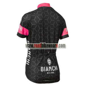 2018 Team BIANCHI Women's Lady Bicycle Jersey Shirt Black Pink