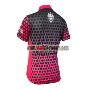 2018 Team BIANCHI Women's Lady Biking Jersey Shirt Black Pink Dot