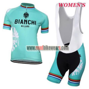2018 Team BIANCHI Women's Lady Cycling Bib Kit Blue