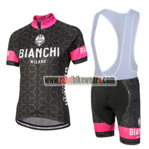 2018 Team BIANCHI Women's Lady Riding Bib Kit Black Pink