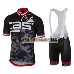 2018 Team Castelli Cycling Bib Kit Black Grey Red