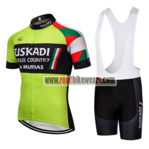 2018 Team EUSKADI Cycling Bib Kit Green Black