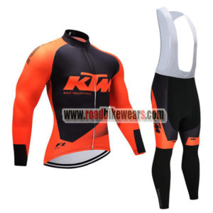 2018 Team KTM Cycling Long Bib Suit Orange Black