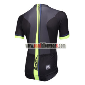 2018 Team Santini Biking Jersey Shirt Black Green
