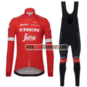 2018 Team TREK Segafredo Cycling Long Bib Suit Red