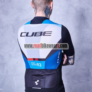 2018 Team CUBE Biking Jersey Maillot Shirt Black Blue