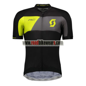 2018 Team SCOTT Cycling Jersey Maillot Shirt Black Yellow