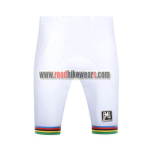 2018 Team Santini UCI Champion Bike Riding Shorts Bottoms White Rainbow