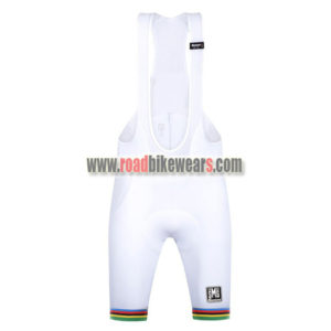 2018 Team Santini UCI Champion Cycling Bib Shorts Bottoms White Rainbow