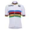 2018 Team Santini UCI Champion Cycling Jersey Maillot Shirt White Rainbow