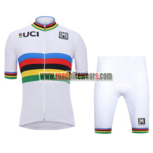 2018 Team Santini UCI Champion Racing Kit White Rainbow