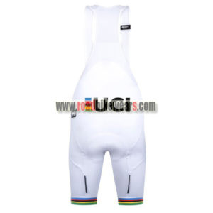 2018 Team Santini UCI Champion Riding Bib Shorts Bottoms White Rainbow