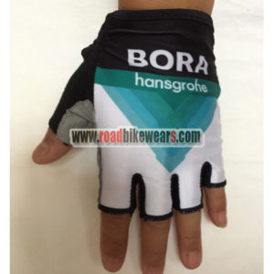 2018 Team BORA hansgrohe Cycling Gloves Mitts Half Fingers Black Blue White