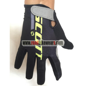 2018 Team SCOTT Cycling Gloves Full Finger Black Yellow Grey