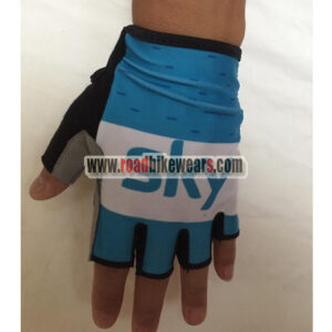 2018 Team SKY Cycling Gloves Mitts Half Fingers Blue White
