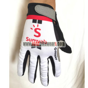 2018 Team Sunweb GIANT Cycling Full Finger Gloves White Red