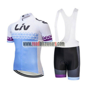 2018 Team LIV Women Cycling Bib Kit Blue White