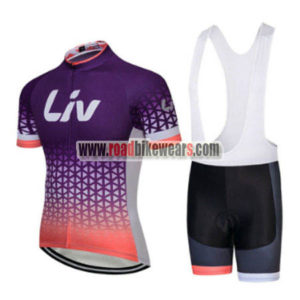 2018 Team LIV Women Cycling Bib Kit Purple Pink