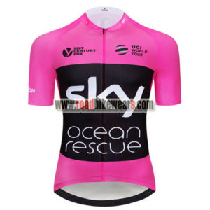 2018 Team SKY Castelli Ocean rescue UK British Biking Jersey Riding Shirt Pink Black