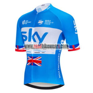 2018 Team SKY Castelli UK British Riding Jersey Riding Shirt Blue White