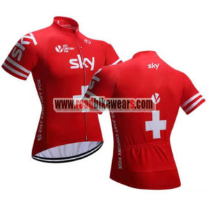 2018 Team SKY Sweden Cycling Jersey Shirt Red Yellow