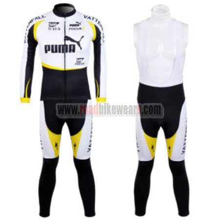 2012 Team PU*A Cycling Long Bib Kit White Black 2012 Team PU*A Cycling Long Bib Kit White Black