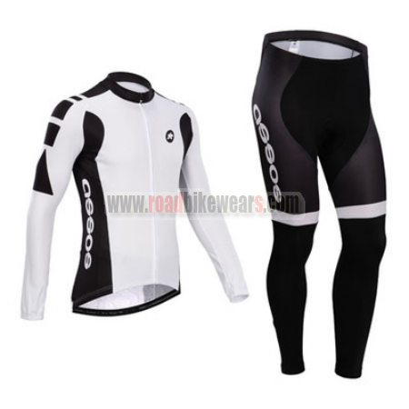 2014 Team Cycle Apparel Biking Long Sleeves Jersey and Padded Pants Tights White Roupas De Ciclismo | Road Bike Wear Store
