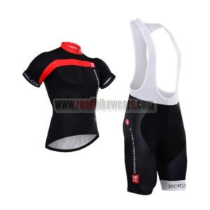 2015 Team 3T Castelli Cycling Bib Kit Black Red