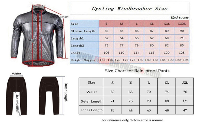 Size Chart | Road Bike Wear Store