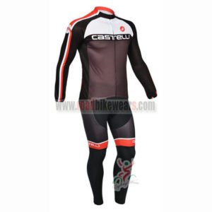 2013 Team CASTELLI Pro Cycling Long Sleeve Jersey Kit White Black