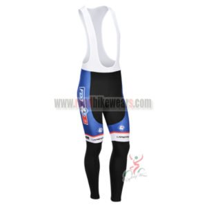 2013 Team FDJ Cycling Long Bib Pants Blue Black