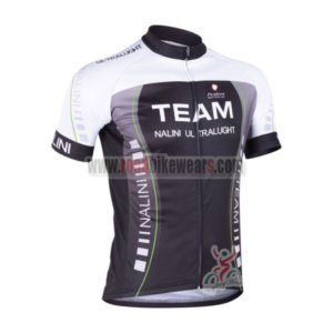 2013 Team NALINI Cycling Jersey Black Green Lines