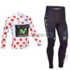 2013 Team Movistar Pro Cycling Long Sleeve Polka Dot Kit