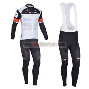 2013 Team NALINI Cycling Long Bib Kit Black White Grey