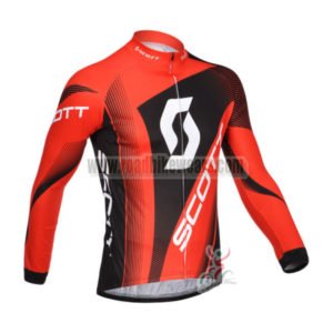 2013 Team SCOTT Cycling Long Jersey Red Black