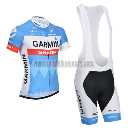 2014 Team GARMIN SHARP Cycle and Padded Bib Shorts Ropa De Ciclismo Blue White | Road Bike Wear Store