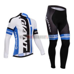 2014 Team GIANT Cycling Long Kit White Black Blue