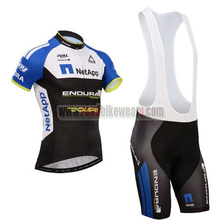 2014 Team NetApp Pro Cycling Bib Kit Blue White Black