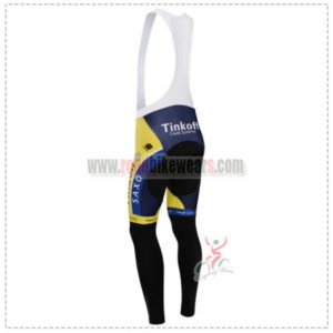 2014 Team SAXO BANK Riding Long Bib Pants Yellow Blue