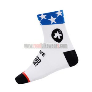 2015 Team ASSOS Cycling Socks White Black Blue
