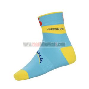 2015 Team ASTANA Cycling Socks Blue Yellow