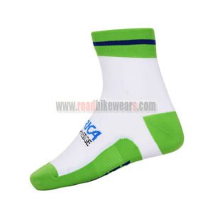 2015 Team ORICA GreenEDGE Cycling Socks White Green