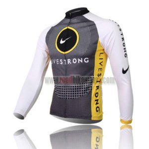 2010 Team LIVESTRONG Bicycle Long Jersey Grey White