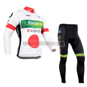 2014 Team Europcar Cycling Long Kit White Red