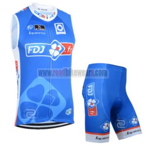 2014 Team FDJ Riding Vest Sleeveless Jersey