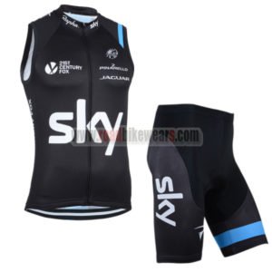 2014 Team SKY Cycling Vest Sleeveless Kit Black