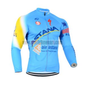 2014 Team air ASTANA Cycling Long Jersey Blue