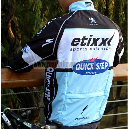 2015 Team QUICK STEP Riding Raincoat Wind-proof Black White Blue 2015 Team QUICK STEP Riding Raincoat Wind-proof Black White Blue