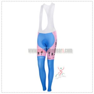 2015 Team Tinkoff SAXO BANK Women's Cycling Long Bib Pants Pink Blue